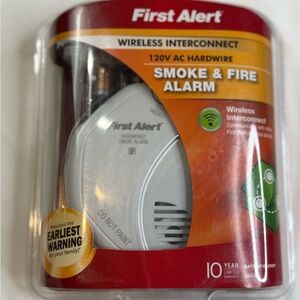 First Alert Wireless Interconnect Photoelectric Smoke Detector Hardwired